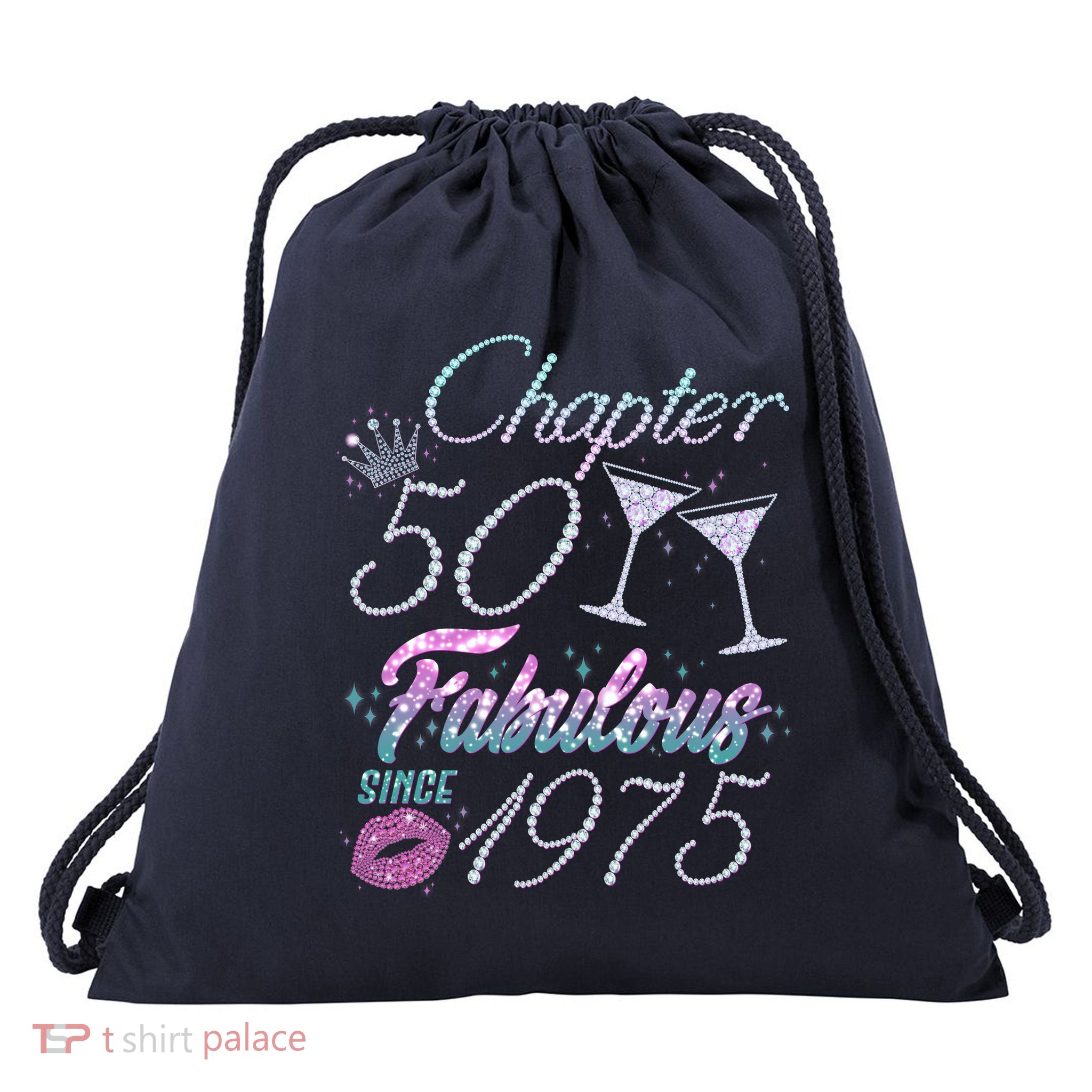 Cute Chapter 50th Birthday Fabulous Since 1975 Drawstring Bag