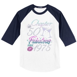 Cute Chapter 50th Birthday Fabulous Since 1975 Baseball Sleeve Shirt