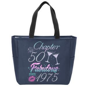 Cute Chapter 50th Birthday Fabulous Since 1975 Zip Tote Bag