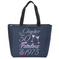 Cute Chapter 50th Birthday Fabulous Since 1975 Zip Tote Bag