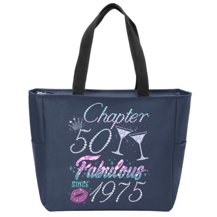 Cute Chapter 50th Birthday Fabulous Since 1975 Zip Tote Bag