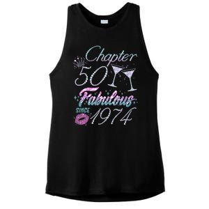 Cute Chapter 50th Birthday Fabulous Since 1974 Ladies PosiCharge Tri-Blend Wicking Tank