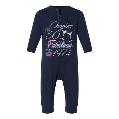 Cute Chapter 50th Birthday Fabulous Since 1974 Infant Fleece One Piece