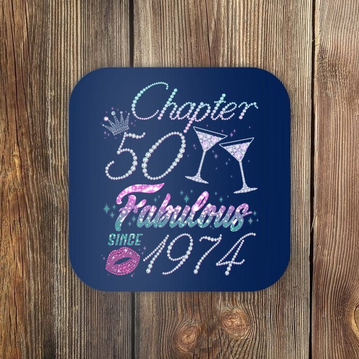 Cute Chapter 50th Birthday Fabulous Since 1974 Coaster