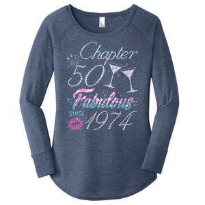 Cute Chapter 50th Birthday Fabulous Since 1974 Women's Perfect Tri Tunic Long Sleeve Shirt