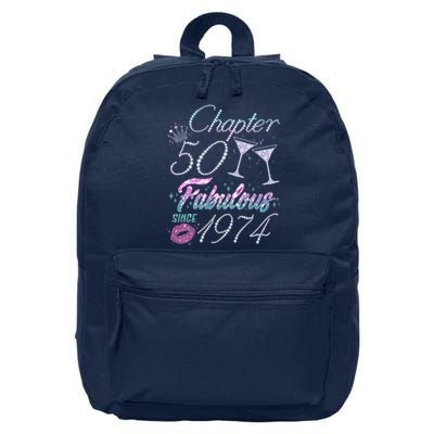 Cute Chapter 50th Birthday Fabulous Since 1974 16 in Basic Backpack