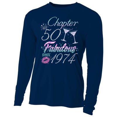 Cute Chapter 50th Birthday Fabulous Since 1974 Cooling Performance Long Sleeve Crew