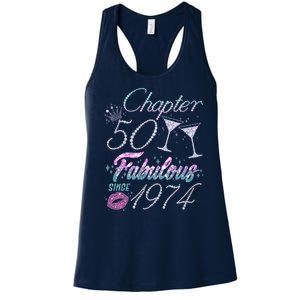 Cute Chapter 50th Birthday Fabulous Since 1974 Women's Racerback Tank