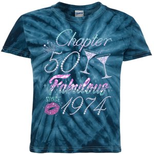 Cute Chapter 50th Birthday Fabulous Since 1974 Kids Tie-Dye T-Shirt