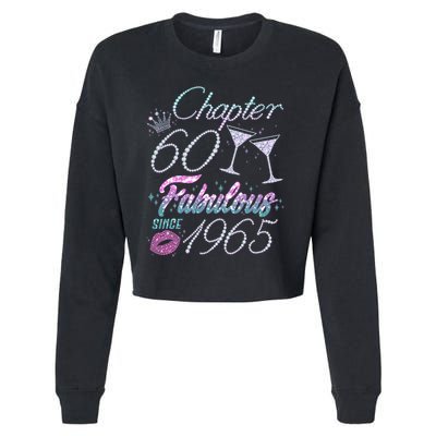 Cute Chapter 60th Birthday Fabulous Since 1965 Cropped Pullover Crew