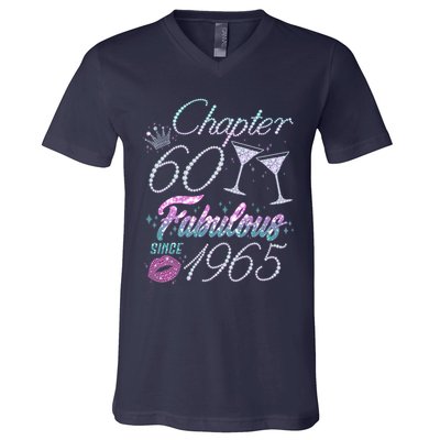 Cute Chapter 60th Birthday Fabulous Since 1965 V-Neck T-Shirt
