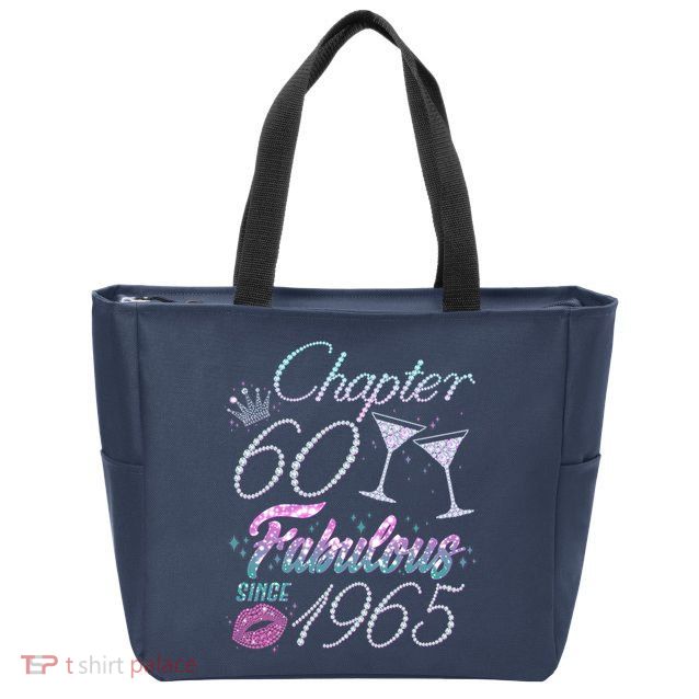 Cute Chapter 60th Birthday Fabulous Since 1965 Zip Tote Bag