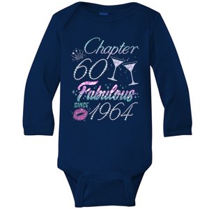 Cute Chapter 60th Birthday Fabulous Since 1964 Baby Long Sleeve Bodysuit