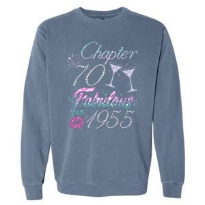 Cute Chapter 70th Birthday Fabulous Since 1955 Garment-Dyed Sweatshirt