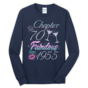 Cute Chapter 70th Birthday Fabulous Since 1955 Tall Long Sleeve T-Shirt