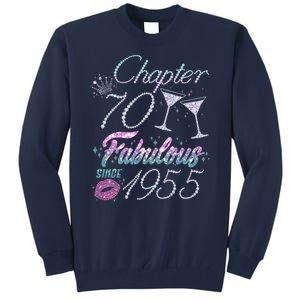 Cute Chapter 70th Birthday Fabulous Since 1955 Tall Sweatshirt