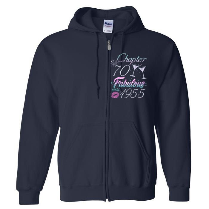 Cute Chapter 70th Birthday Fabulous Since 1955 Full Zip Hoodie