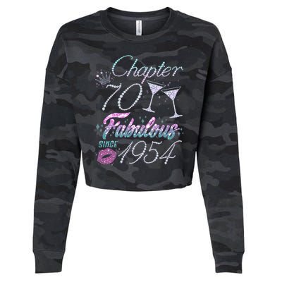 Cute Chapter 70th Birthday Fabulous Since 1954 Cropped Pullover Crew