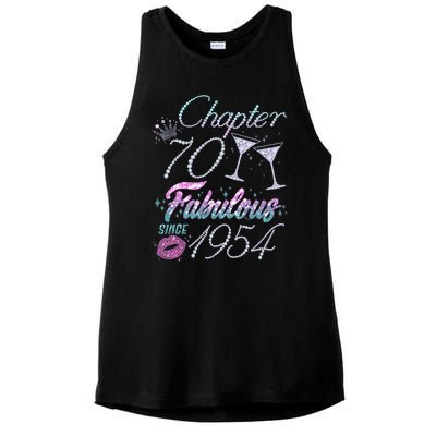 Cute Chapter 70th Birthday Fabulous Since 1954 Ladies PosiCharge Tri-Blend Wicking Tank