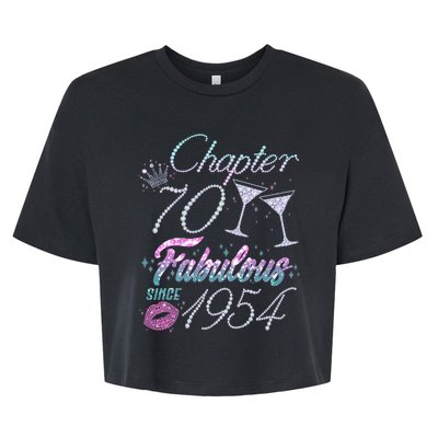 Cute Chapter 70th Birthday Fabulous Since 1954 Bella+Canvas Jersey Crop Tee