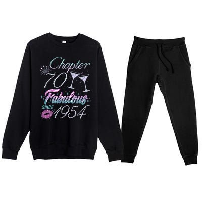 Cute Chapter 70th Birthday Fabulous Since 1954 Premium Crewneck Sweatsuit Set