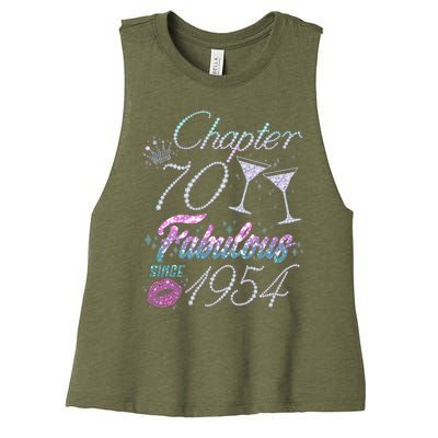 Cute Chapter 70th Birthday Fabulous Since 1954 Women's Racerback Cropped Tank