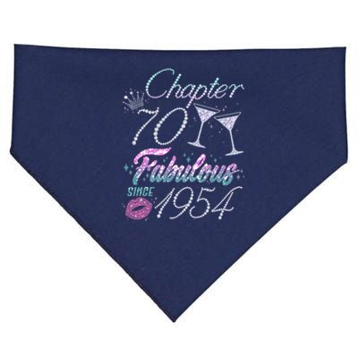 Cute Chapter 70th Birthday Fabulous Since 1954 USA-Made Doggie Bandana