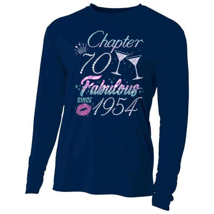 Cute Chapter 70th Birthday Fabulous Since 1954 Cooling Performance Long Sleeve Crew