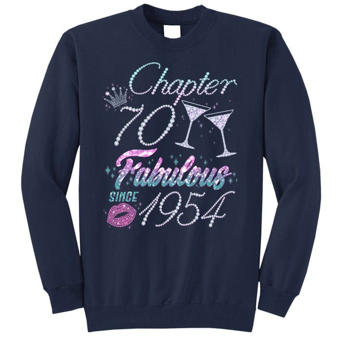 Cute Chapter 70th Birthday Fabulous Since 1954 Tall Sweatshirt