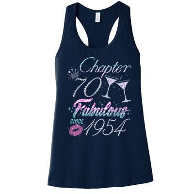 Cute Chapter 70th Birthday Fabulous Since 1954 Women's Racerback Tank