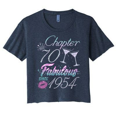 Cute Chapter 70th Birthday Fabulous Since 1954 Women's Crop Top Tee