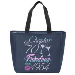 Cute Chapter 70th Birthday Fabulous Since 1954 Zip Tote Bag