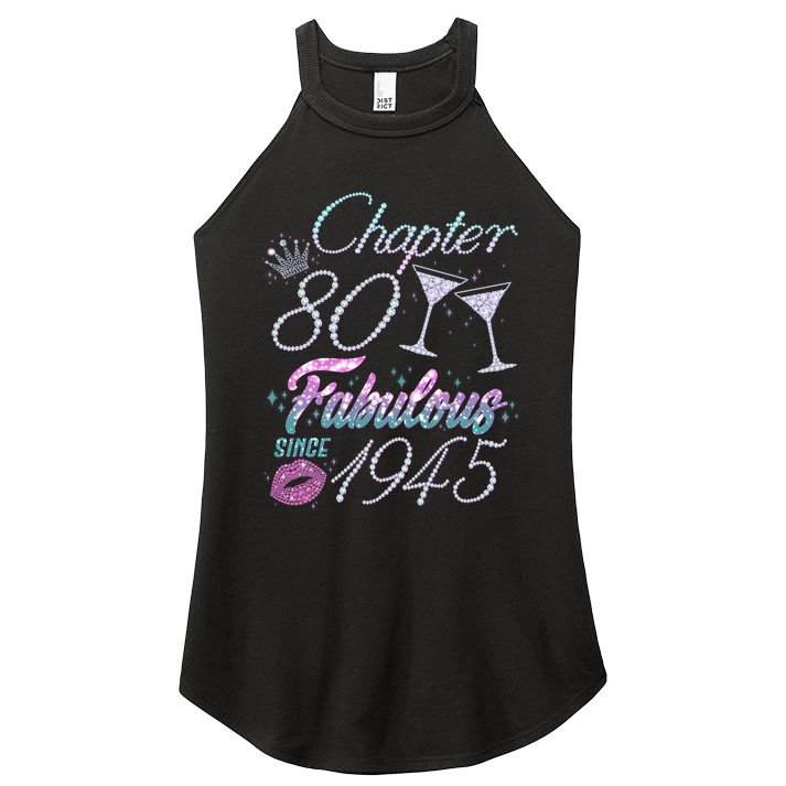 Cute Chapter 80th Birthday Fabulous Since 1945 Women's Perfect Tri Rocker Tank