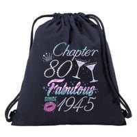 Cute Chapter 80th Birthday Fabulous Since 1945 Drawstring Bag
