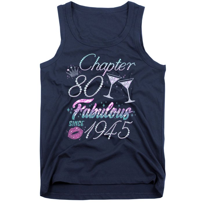 Cute Chapter 80th Birthday Fabulous Since 1945 Tank Top