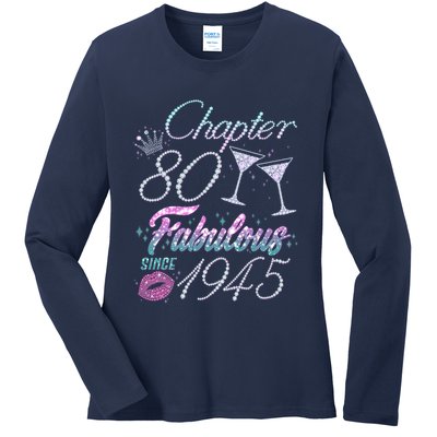 Cute Chapter 80th Birthday Fabulous Since 1945 Ladies Long Sleeve Shirt