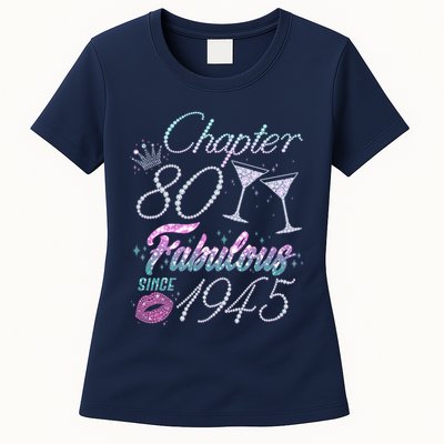 Cute Chapter 80th Birthday Fabulous Since 1945 Womens T-Shirt