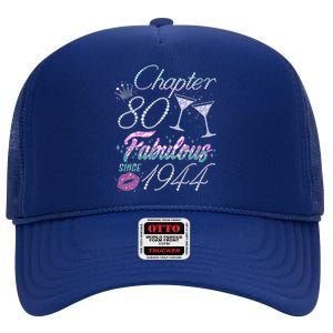 Cute Chapter 80th Birthday Fabulous Since 1944 High Crown Mesh Back Trucker Hat