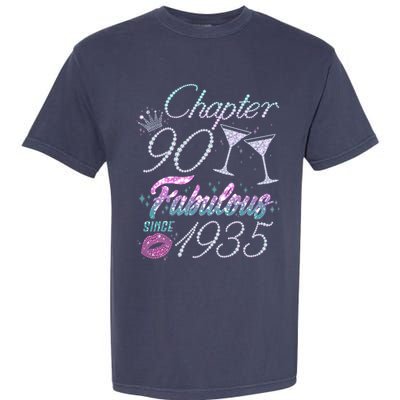 Cute Chapter 90th Birthday Fabulous Since 1935 Garment-Dyed Heavyweight T-Shirt