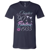 Cute Chapter 90th Birthday Fabulous Since 1935 V-Neck T-Shirt