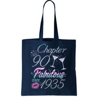 Cute Chapter 90th Birthday Fabulous Since 1935 Tote Bag