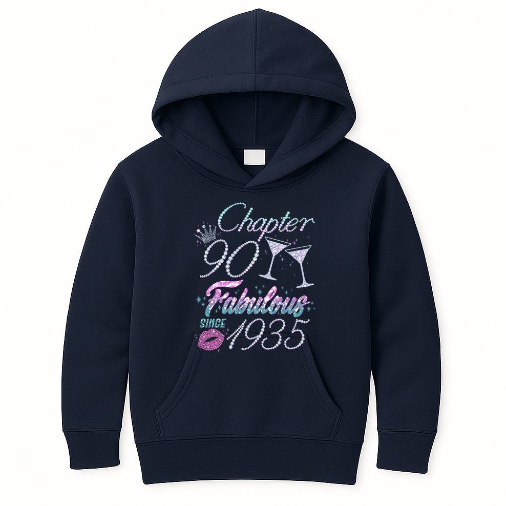 Cute Chapter 90th Birthday Fabulous Since 1935 Kids Hoodie