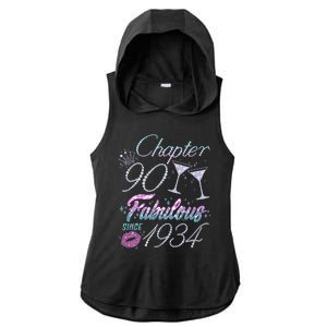 Cute Chapter 90th Birthday Fabulous Since 1934 Ladies PosiCharge Tri-Blend Wicking Draft Hoodie Tank