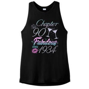 Cute Chapter 90th Birthday Fabulous Since 1934 Ladies PosiCharge Tri-Blend Wicking Tank