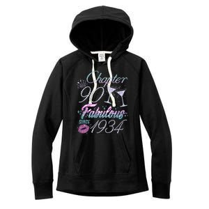 Cute Chapter 90th Birthday Fabulous Since 1934 Women's Fleece Hoodie