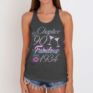 Cute Chapter 90th Birthday Fabulous Since 1934 Women's Knotted Racerback Tank