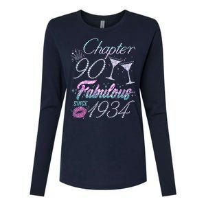 Cute Chapter 90th Birthday Fabulous Since 1934 Womens Cotton Relaxed Long Sleeve T-Shirt