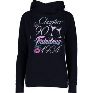 Cute Chapter 90th Birthday Fabulous Since 1934 Womens Funnel Neck Pullover Hood