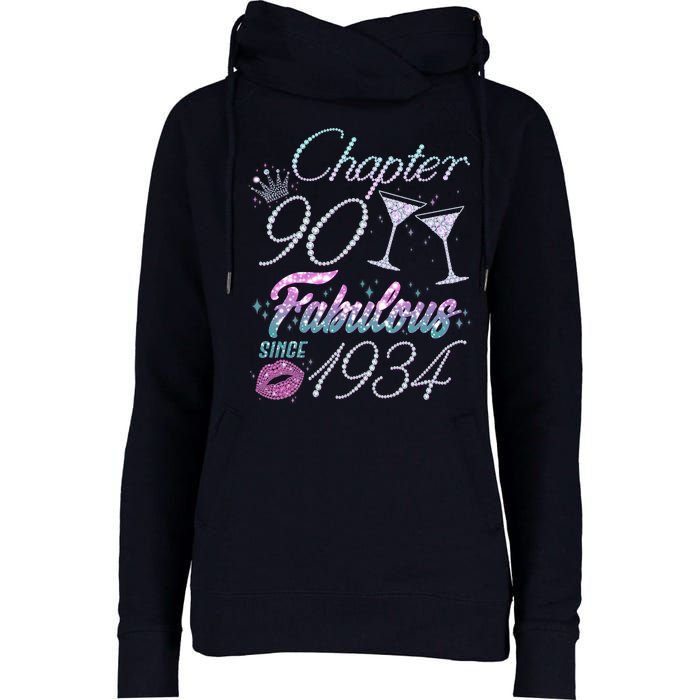 Cute Chapter 90th Birthday Fabulous Since 1934 Womens Funnel Neck Pullover Hood