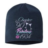 Cute Chapter 90th Birthday Fabulous Since 1934 Sustainable Beanie